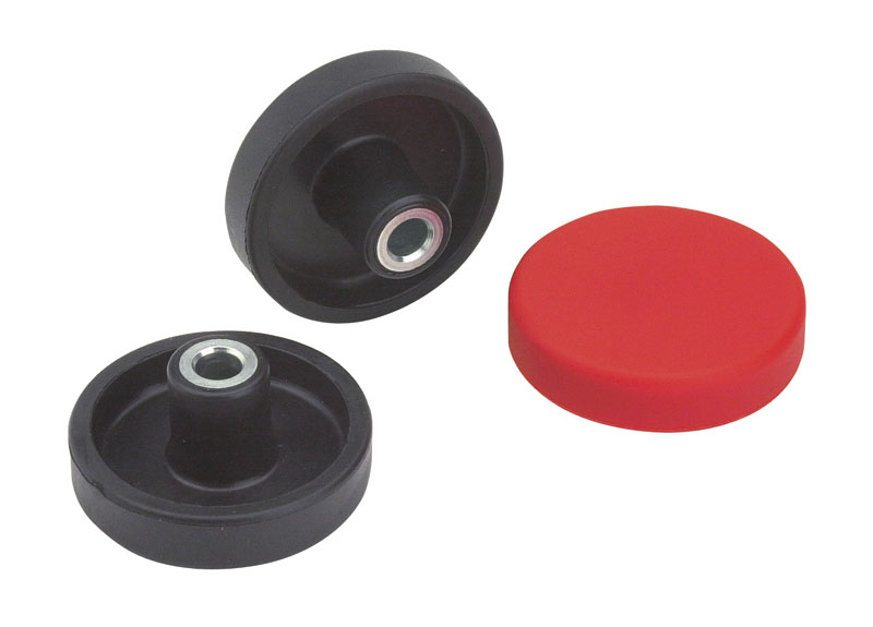 Leschhorn G792 Zylindrisches Handrad mit Glattloch-Buchse  D 65; d 22; Bohrung d1 12; Kunststoff PA, schwarz, - Boteco G792 Zylindrisches Handrad mit Glattloch-Buchse