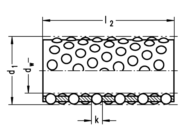 Mahr Motion  5001063 N501 dw = 40; d1 = 48; l2 = 150; k = 4; Kugeln = 468 STK; C = 9750 N, Kugelkäfige aus Messing - Mahr N501 Kugelkaefige aus Messing