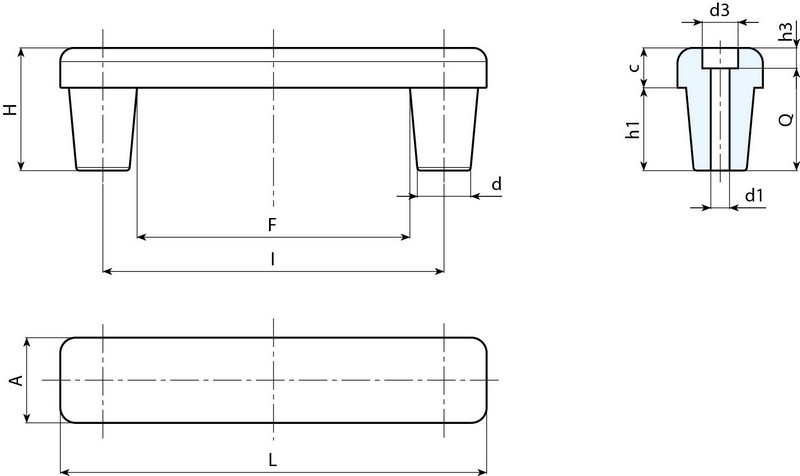Leschhorn B223 Bügelgriffe L 125; l 100; d1 5,5 - Boteco B223 Buegelgriffe