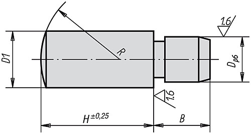 Kipp K0305.20X25 AUFLAGESTIFT 20X25 - KIPP K0305 Auflagestifte