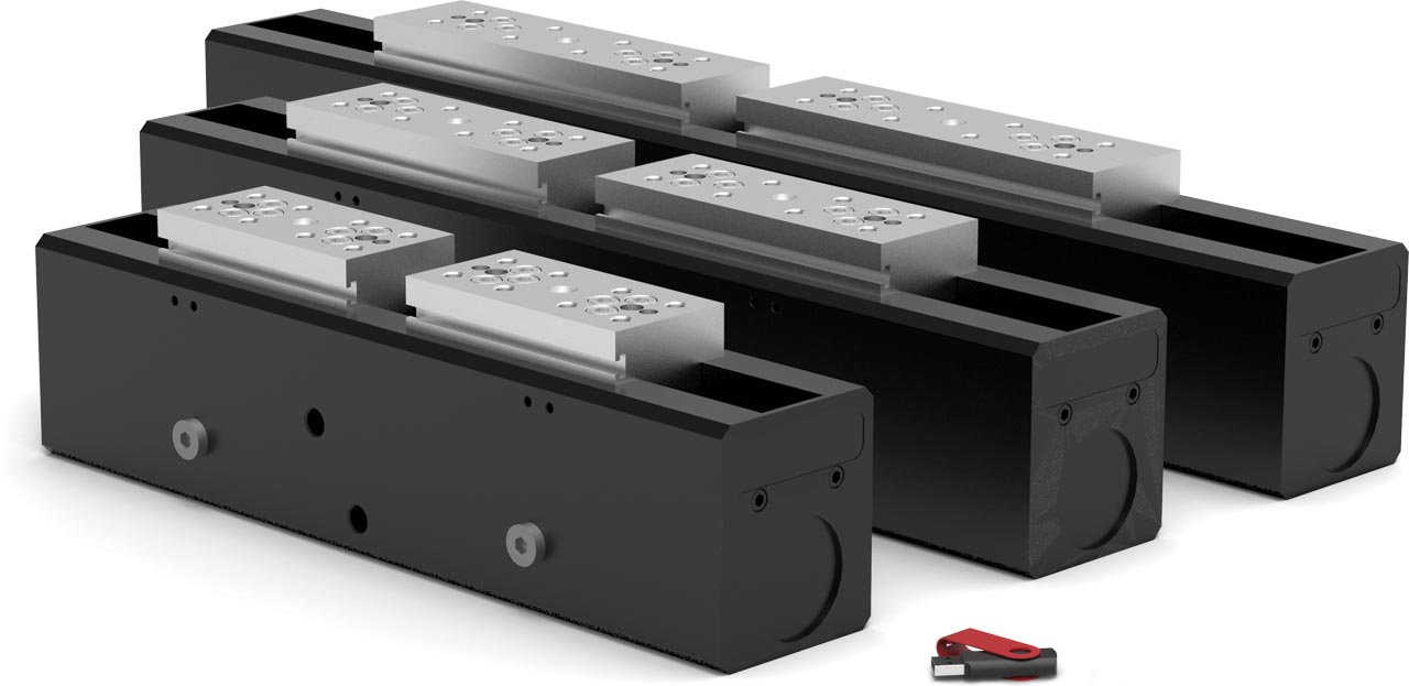 DESTACO RPB-24M  Schwere Parallelgreifer, Hub 101,6 mm, max. Fingerlänge 82 mm, Genauigkeit 0,13 mm, Wiederholgenauigkeit ± 0,05 mm, Greifkraft 2669 N, 2 Spannbacken - RPB Schwere Parallelgreifer 2 Backen