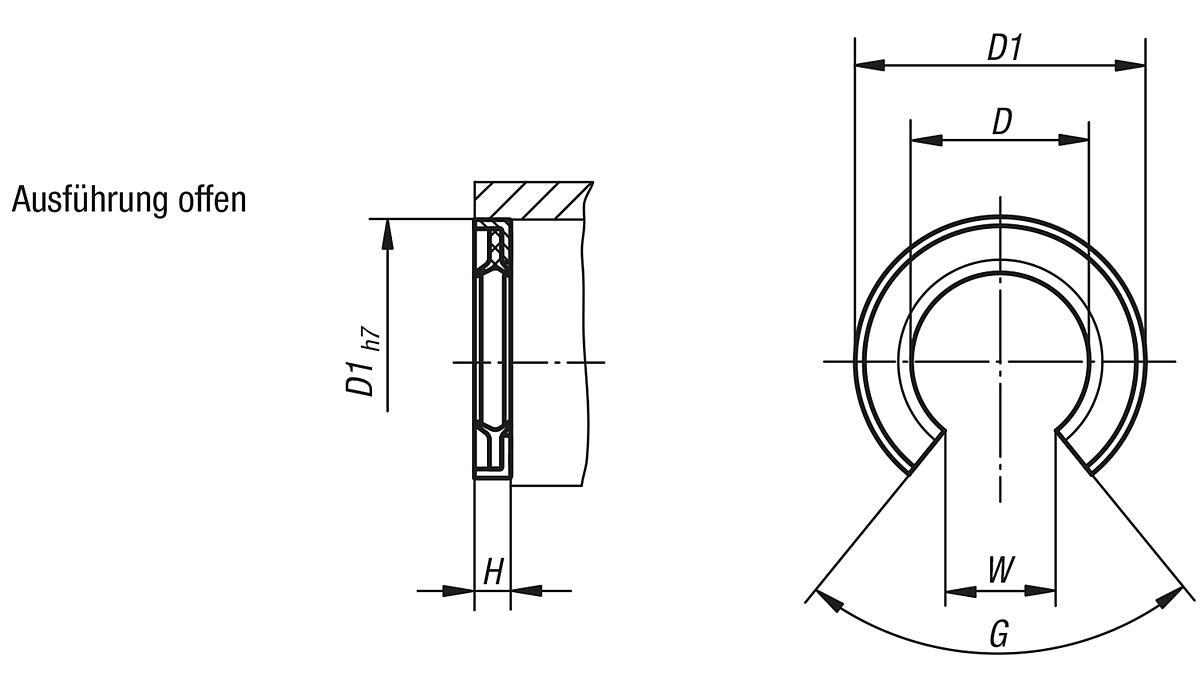Norelem 21560-301 VORSATZDICHTUNGEN D=30, ICHTRING, OFFEN - NLM 21560-AO Vorsatzdichtungen Doppellippendichtringe - offen - Massblatt