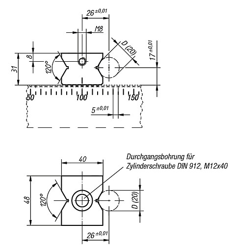 Kipp K0906.5001265 PRISMENANSCHLAG ZU KMSS M12 1.0503 - KIPP K0906 Prismenanschlag