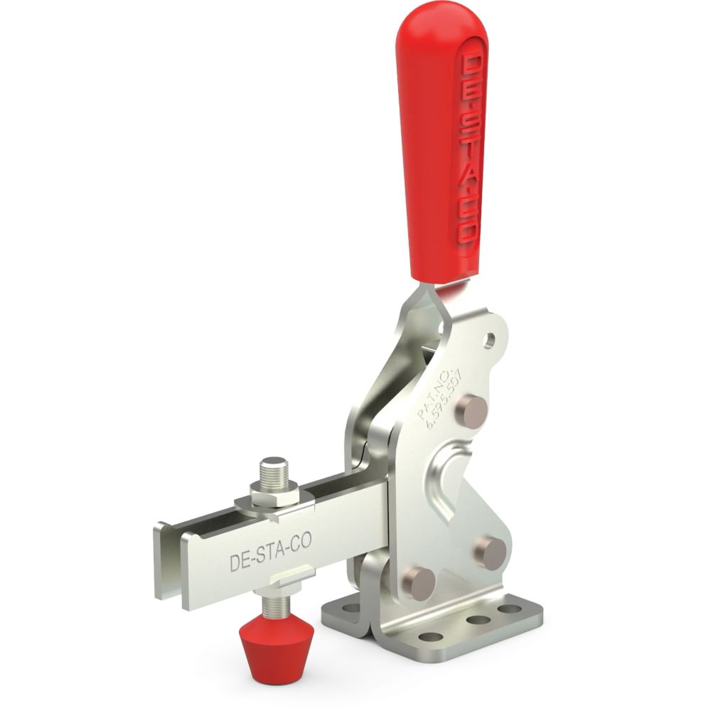 DESTACO 2007-U Vertikal-Kniehebelspanner Haltekraft 4500 N, Öffnungswinkel 80° - NEU - DESTACO-2007-U-Vertikal-Kniehebelspanner-U-Spannarm-Fuss-abgewinkelt-Stahl