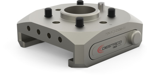 DESTACO TC1-050-T-00 kollaborative manuelle Werkzeugwechsler Werkzeugseite, Lochbild 00 ungelocht, max. Werkstückgewicht  10Kg, max. Drehmoment 1000 Nm, - LE70000 TC1-050-M-01 Cobot Werkzeugwechsler Roboterseite