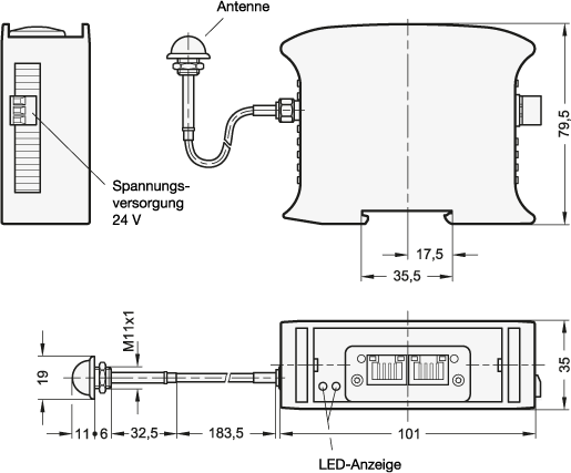 Ganter 9150-1-V2  Kontrolleinheiten, für GN 9153 / GN 9154 / GN 7110, Kunststoff, Schnittstelle: 1 - Profinet, Generation: V2 - Version 2, Testspalte damit Form und Generation im InDesign erscheinen: 1 - GN 9150 Kontrolleinheiten - fuer GN 9153 - GN 9154 - GN 7110 - Kunststoff - Massblatt