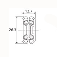 Accuride DZ2642-0045 Teleskopschienen 100% Vollauszug, 12,7x26,3, SL 450,TR 456, 45kg, hell verzinkt - 2642 Accuride Teleskopschiene Profil