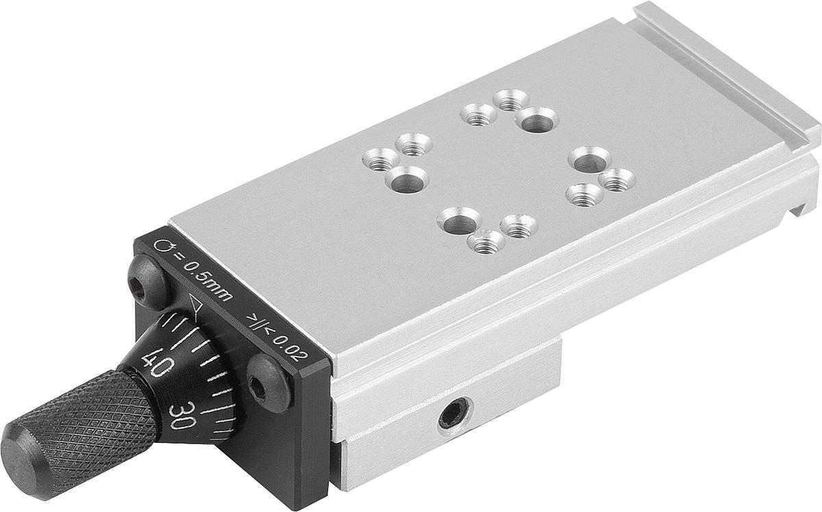 Norelem 21000-020035 SCHWALBENSCHWANZ SCHLITTENFÜHRUNG, MIT MIKROMETERSPINDEL - 21000-020035 SCHWALBENSCHWANZ SCHLITTENFUEHRUNG - MIT MIKROMETERSPINDEL