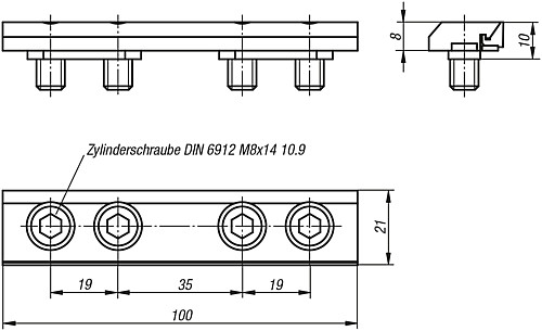 Kipp K0953.110008 NIEDERZUGBACKEN GLATT - KIPP K0953 Niederzugbacken