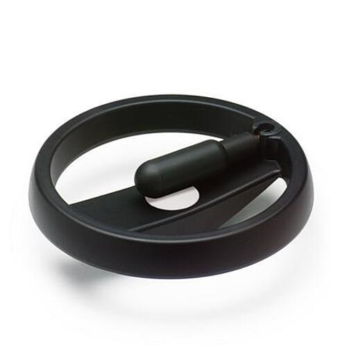 Ganter 522.3-80-K8-R ELESA HANDRAD MIT UMLEGGRIFF - GN 522-3 Umleggriff Handraeder - Kunststoff - Buchse - Umlegemechanik Stahl-Abbildung