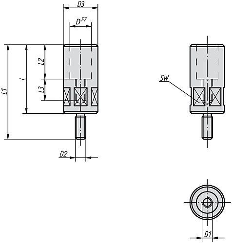 Norelem 04375-12080 SPANNHAKENAUFNAHME  M12 - Norelem 04375 Spannhakenaufnahmen