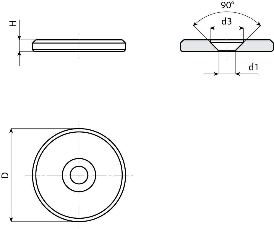 Leschhorn W184 Unterlegscheibe aus Stahl D 25; H 3,5; d1 5,5 per M5; H- Vernickelt - Boteco W184 Unterlegscheibe aus Stahl