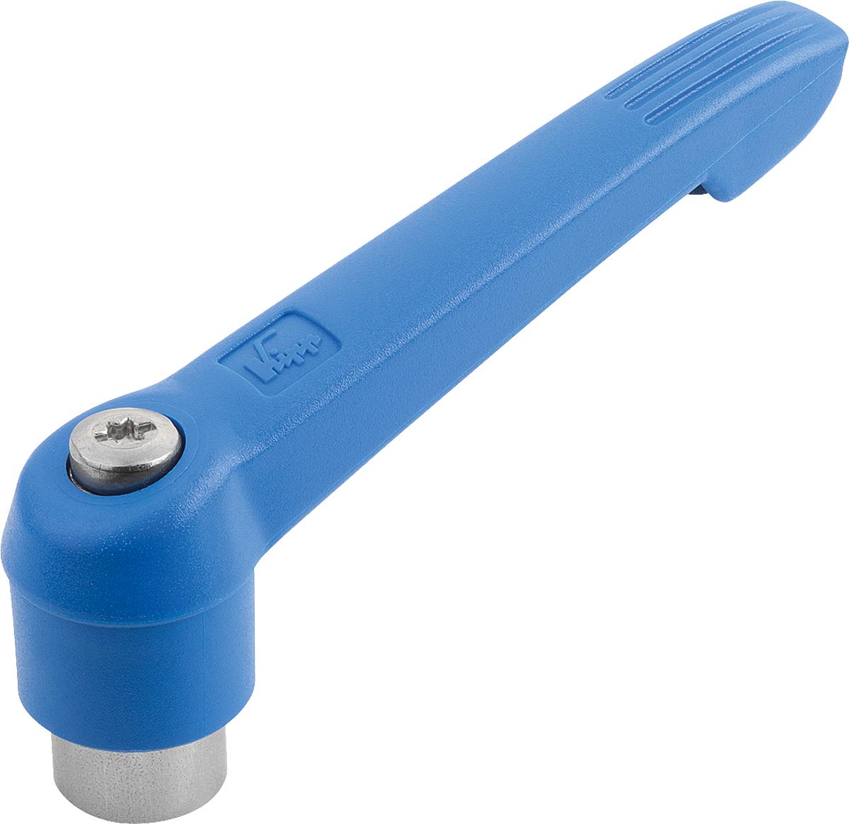 Kipp K0270.20887 KLEMMHEBEL GR.2  M8           EDELSTAHL, GRIFFHEBEL VERKEHRSBLAU - K0270-20887 KLEMMHEBEL GR 2 M8 EDELSTAHL - GRIFFHEBEL VERKEHRSBLAU