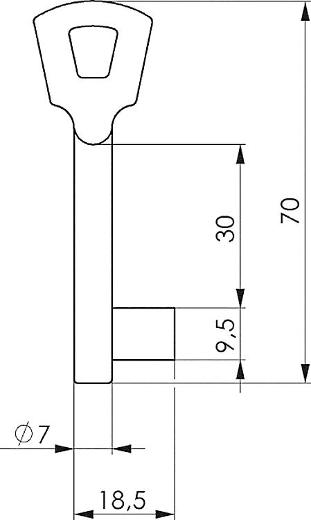 AMF 50-001 Buntbartschlüssel, Schweifungs-Nr.: 1 - LE 50 Buntbartschluessel -Skizze