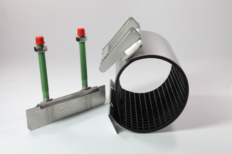 Leschhorn LS1-S-266-276-200  Edelstahl-Reparaturschellen einteilig mit losem Verschluss, Spannbereich 266-276, BL 200, EPDM-HT 150° - LS1 Schelle mit losem Verschluss - ideal fuer Fernwaerme