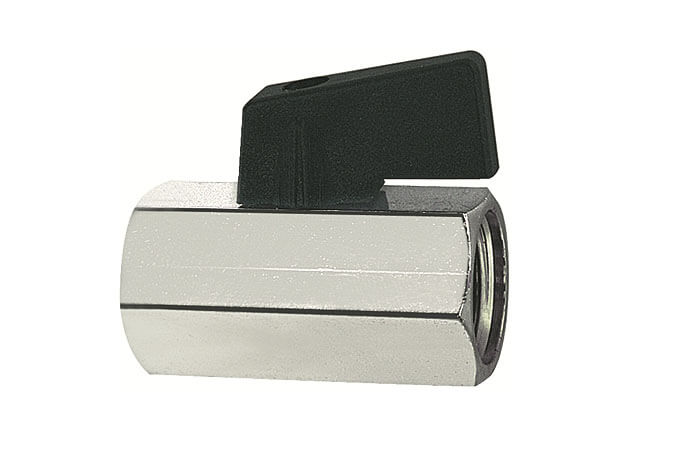 RIEGLER 375.33 Mini-Kugelhahn, glatte Oberfläche, MS vern., G 1/2 IG/AG, DN 10 - LE71512 375-02 Mini Kugelhaehne glatte Oberflaeche