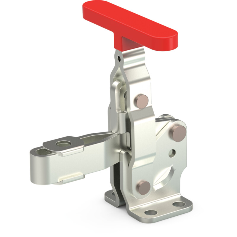 DESTACO 207-LBR Vertikal-Kniehebelspanner Haltekraft 1700 N - 2700 N, Öffnungswinkel 90° - 115° - DESTACO 207-TU Vertikalspanner - U-Spannarm - Fuss abgewinkelt - T-Handgriff