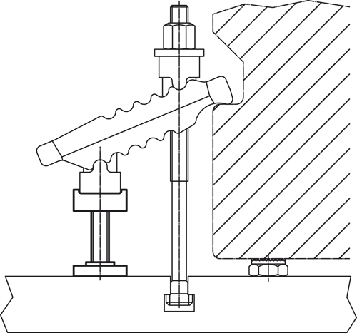 Halder 23185.0412 Stützverlängerung M 12 x 49, für Spanneisen, gezahnt mit verstellbarem Gegenstück - Stuetzverlaengerung Stuetzverlaengerung - M 12 x 49 - gezahnt - fuer Spanneisen mit verstellbarem Gegenstueck