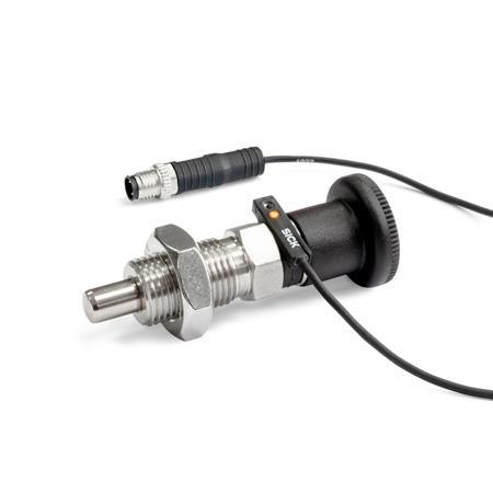 Ganter 817.6-10-12-EB-S-0,5 Edelstahl Rastbolzen, mit Sensor zur Positionsabfrage - 817-6 Rastbolzen mit Sensorik