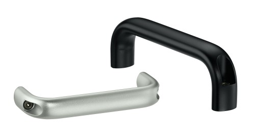 Leschhorn MO-26.160.14 Gerätegriffe, Oval Aluminium,  26 mm A 160,  schwarz eloxiert halbglänzend - Leschhorn MO Maschinen- und Geraetegriffe