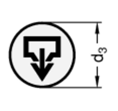 Ganter 740.1-15 ALU PLÄTTCHEN MIT ABLASSSYMBOL - GN 740-1 Alu Plaettchen mit Ablasssymbol - fuer GN 745 - GN 745-2-Skizze