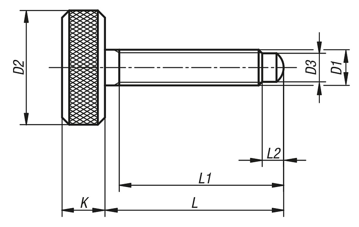 Norelem 06130-10X45 RÄNDELSCHRAUBE M10X45           BR, - NLM 06130 Raendelschrauben - Massblatt