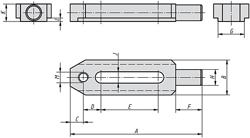 Kipp K0834.12150 SPANNEISEN, SPANNANSATZ RUND - KIPP K0834-B Spanneisen Spannansatz rund Form B