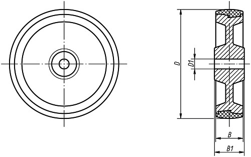 Norelem 95056-10035 95056 10035 Polyamidräder mit aufgespritztem Laufbelag - Norelem 95056 Polyamidraeder mit aufgespritztem Laufbelag