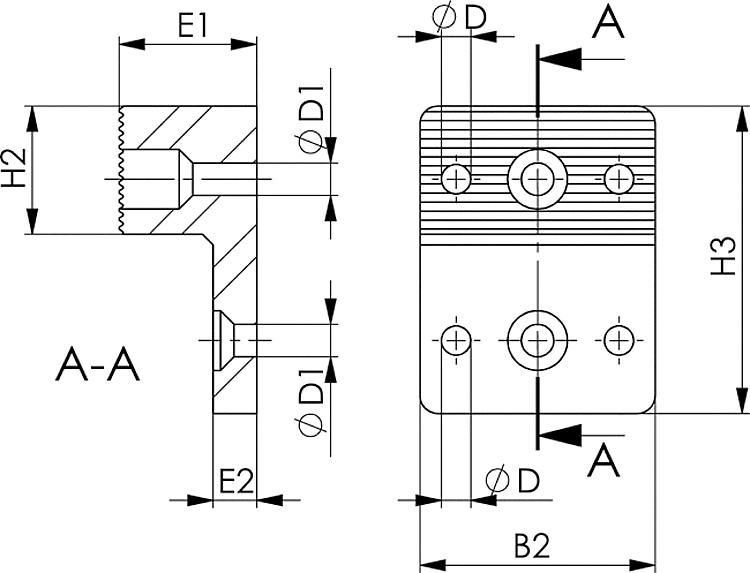AMF 6497B-100 Spannbacke, Größe : 26, D: 8,1, D1: 9 - LE 6497B Spannbacke -Skizze