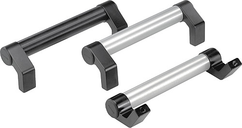 Kipp K0132.3504 WINKELSCHENKELGRIFF A=350, SCHWARZ GERIFFELT - KIPP K0132 Winkelschenkelgriffe