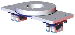 DESTACO BM1-60-SE-PKG-R07 Basisträger einfach für 60 mm Profile mit R07- Lochbild der Roboterschnittstelle, Lochkreis 200 mm, Tragrohr G= 60 mm, mit Isulationsplatte PKG, Lastwert: 350 Nm, Material: Druckguss Aleminium - LE70000 BM1-45-SE-PKG-R01 mit Roboter Interface Lochreihe