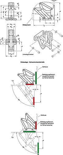 Ganter 7241-AL-75-EL Mehrgelenkscharnier, innenliegend, Öffnungswinkel 90°, Aluminium - GN 7241 Mehrgelenkscharnier - innenliegend - Oeffnungswinkel 90 Grad - Aluminium-Abbildung