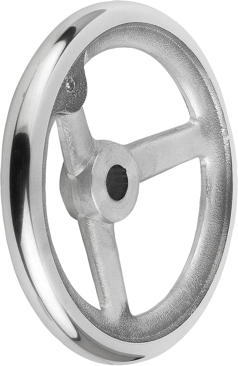 Norelem 06273-0080X10 HANDRAD DIN 950, ALU, O.GR.O.NUT, D1=80, D2=10 - 06273-0080X10 HANDRAD DIN 950 - ALU - OHNE GRIFF - OHNE NUT - D1 80 - D2 10