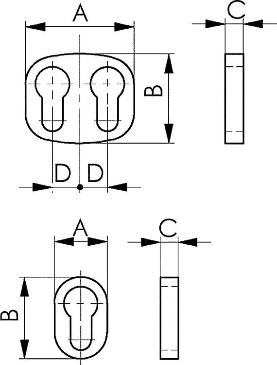 AMF 445Z-15 Schutzabdeckung, Ausführung: 4, A: 29 mm, B: 45,0 mm - LE 445 Schutzabdeckung -Skizze