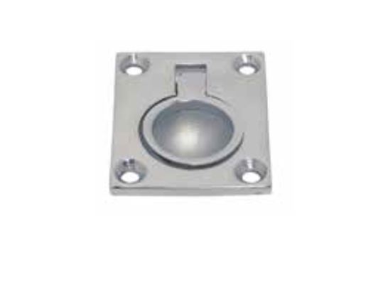 Leschhorn 01235-47X38-NI Edelstahl-Einlassgriffe, eckig ohne Schloss, L=47 B=38 H=10 mm, Material: Edelstahl A4, ohne Befestigungmaterial - 01235 Edelstahl-Einlassgriffe ohne Schloss