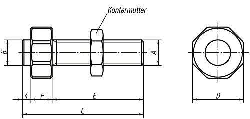Kipp K0828.08041 STÜTZSCHRAUBE M8 - KIPP K0828 Stuetzschrauben