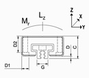 Accuride DFG115-CASSNA Führungswagen, +- 0,125 mm Spiel in Y- und Z Richtung. Genauigkeit +- 0,45 mm (Y Achse), +- 0,475 mm (Z Achse), Befestigunggewinde M5, Größe 70x47 mm, Stat. Belastung Ly 2 kN, Stat. Moment My 10 kN - LE DFG115-CASSAA-TZ-2