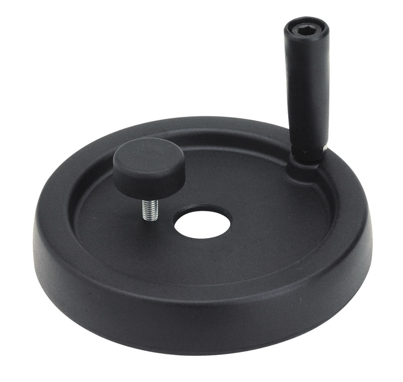 Leschhorn C970 Scheibenhandräder mit drehbarem Griff und Feststellschraube  D 173; Bohrung 8H7; d 40; schwarz - Boteco C970 Scheibenhandrad mit drehbarem Griff