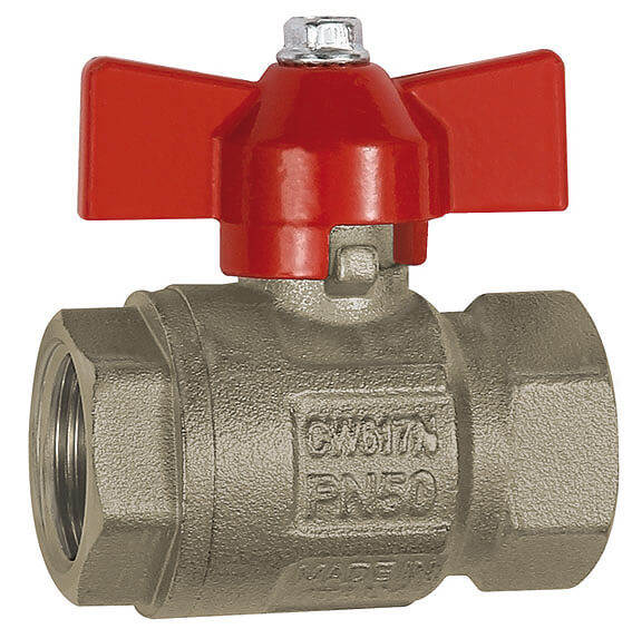 RIEGLER 329.44-R Kugelhahn Basisausführung, Flügelgriff, IG/IG, MS vern., G 1/2 - LE71512 329-43-R Kugelhahn mit Fluegelgriff - Basisausfuehrung - Innen Innengewinde