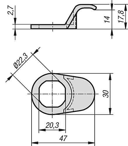 Kipp K0534.202230 ÖFFNUNGSGRIFF - KIPP K0534 Oeffnungsgriff