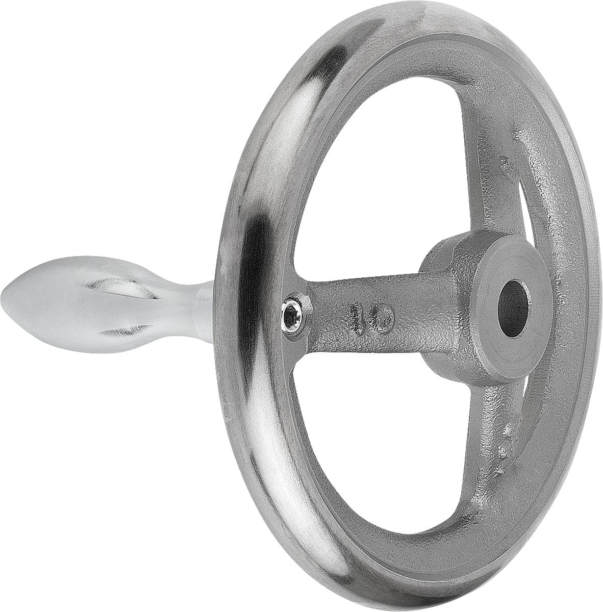 Kipp K0671.2080X12 HANDRAD DIN 950, GG, FESTST.GR.O.NUT, D1=80, D2=12 - K0671-2080X12 HANDRAD DIN 950 - GG - FESTSTEHENDEM GRIFF OHNE NUT - D1 80 - D2 12