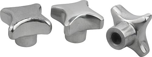 Kipp K0145.304008 KREUZGRIFF FORM C, D1=40, D4=8H7, ALU, GEROMMELT - KIPP K0145-C Kreuzgriffe aehnlich DIN 6335 aus Alum