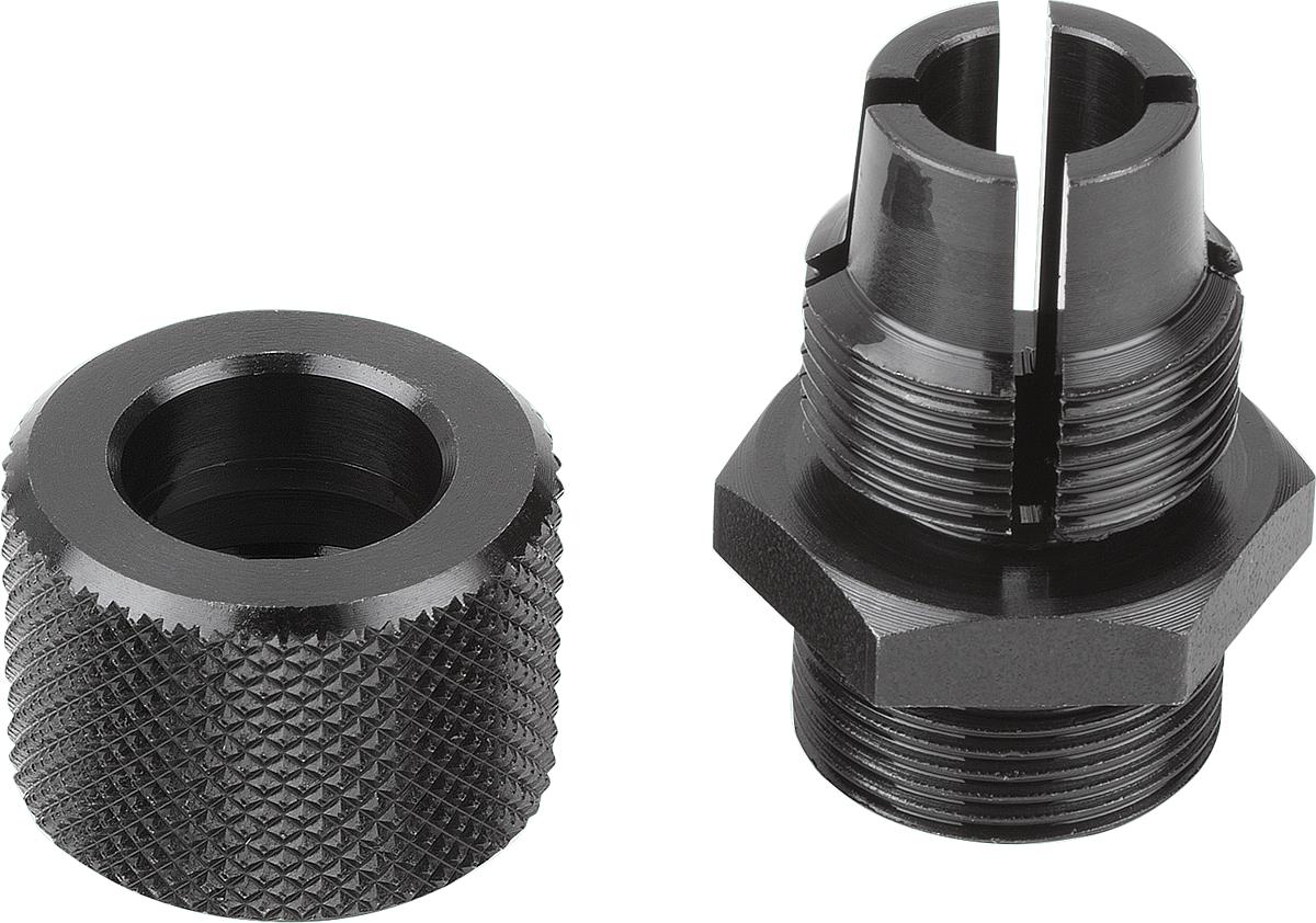 Norelem 33000-08 VERSCHRAUBUNG, MIT EINSPANNSCHAFT  8 - 33000-08 VERSCHRAUBUNG - MIT EINSPANNSCHAFT  8