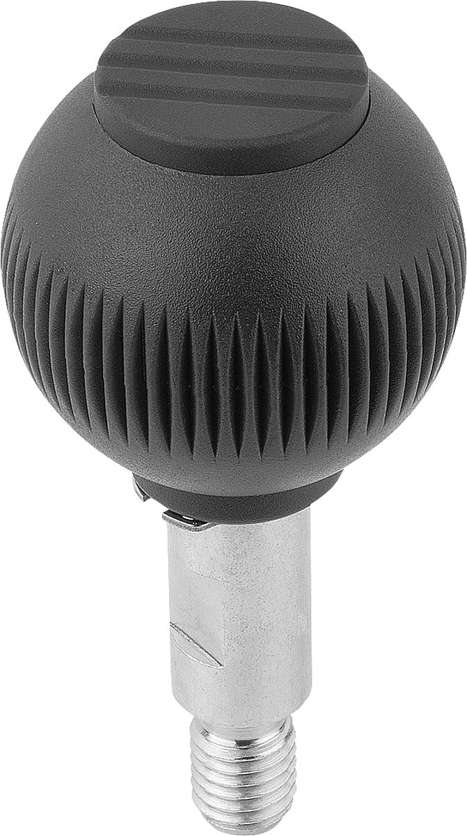 Kipp K0254.208 NOVO.GRIP GRIFFKUGEL DREHBAR GR.2, D=32, M8X12, DECKEL SCHWARZGRAU - K0254-208 NOVO GRIP GRIFFKUGEL DREHBAR GR 2 - D 32 - M8X12 - DECKEL SCHWARZGRAU