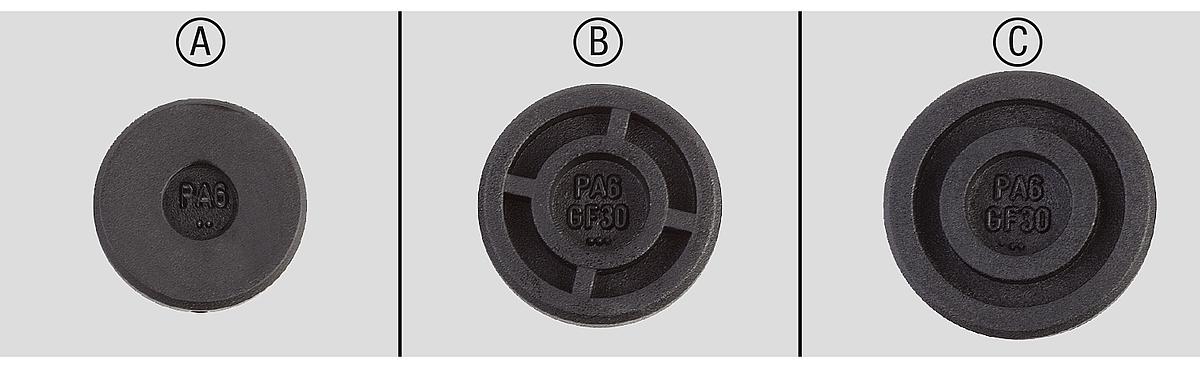 Kipp K0393.206 DRUCKSTÜCK KUNSTSTOFF D1=15, - K0393 Druckstuecke - Massblatt