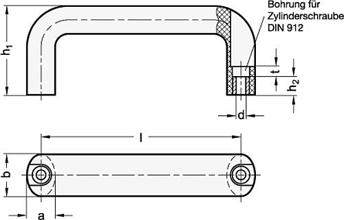 Ganter 725.1-117 ELESA BÜGELGRIFF - GN 725-1 Buegelgriffe - Kunststoff-Skizze