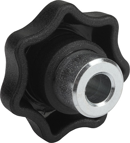 Norelem 06210-105 STERNGRIFF D1=25, D4=5, FORM H, MIT VORSTEHENDER STAHLBUCHSE - Norelem 06210-H Sterngriffe mit vorstehender Stahlbuchse Form H