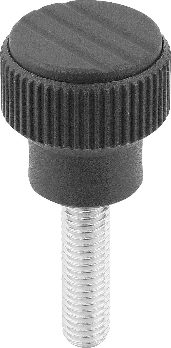 Kipp K0247.105X12 NOVO.GRIP RÄNDELKNOPF GR.1  M5X12,  DECKEL SCHWARZGRAU - K0247-105X12 NOVO GRIP RAENDELKNOPF GR 1 M5X12 - DECKEL SCHWARZGRAU
