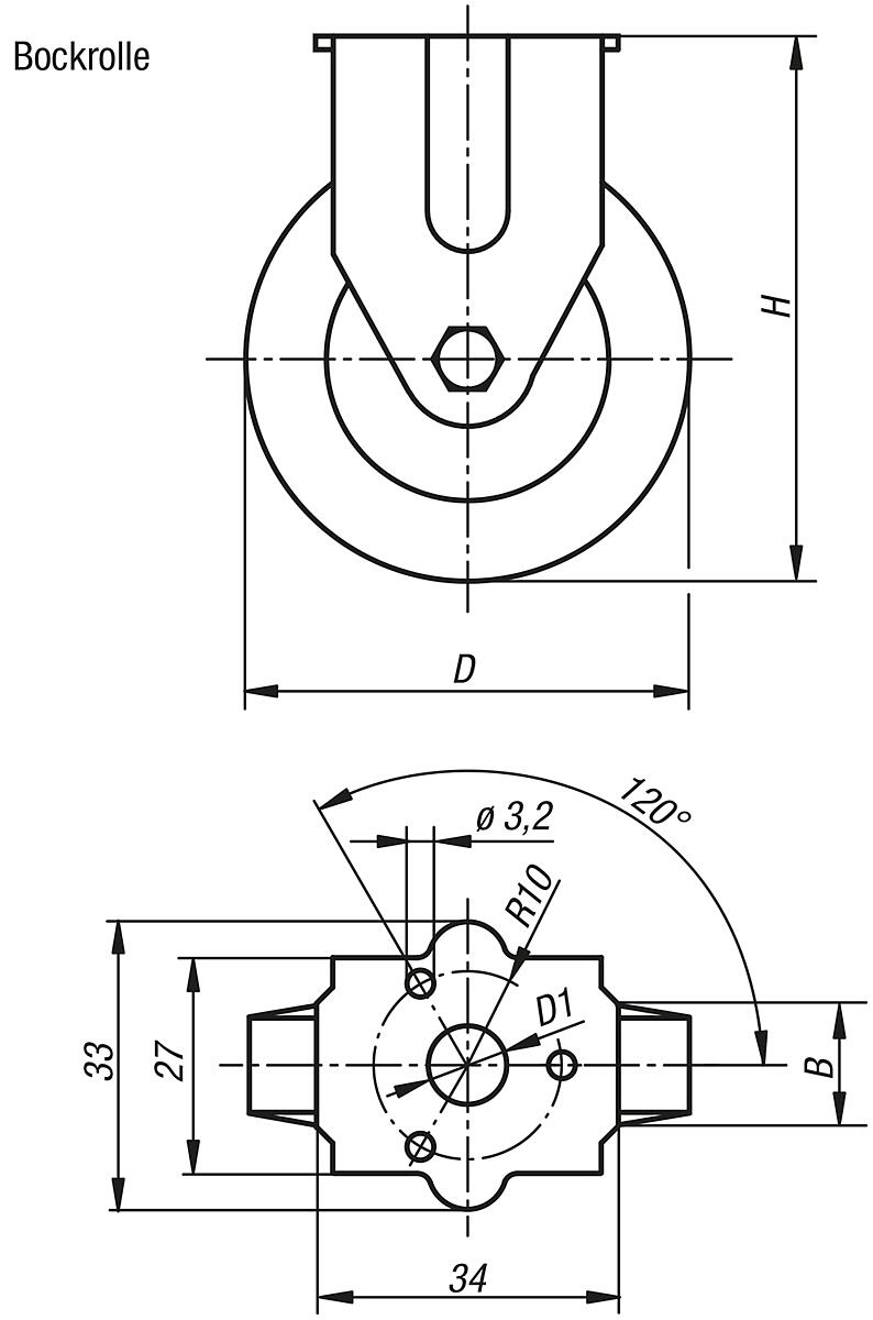 Norelem 95010-050181 Bockrolle - NLM 95010-B Bockrolle - Massblatt