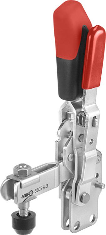 AMF 6802S-2 Senkrechtspanner mit rotem Handgriff und Sicherheitsverriegelung, Größe : 2, F1: 1,0 kN, F2: 1,2 kN - LE 6802S Senkrechtspanner mit Sicherheitsverriegelung -Abbildung